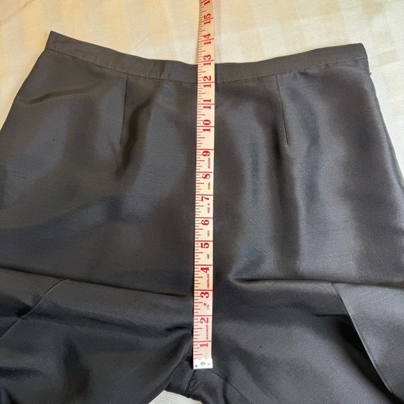 Kasper ASL 100% Silk Lined Black Trousers Vintage High Waist Side Zip Sz 8 - Picture 5 of 11